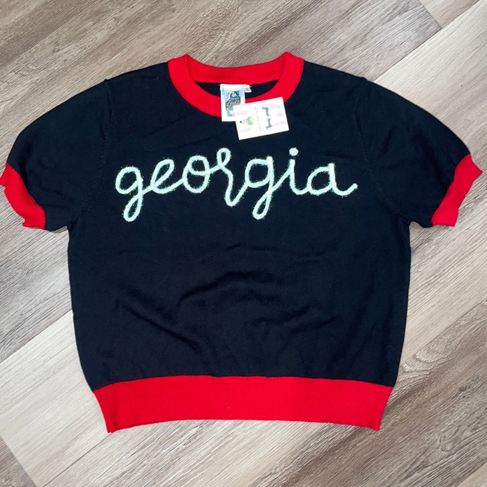 NWT queen of sparkles georgia bulldog sweater size small